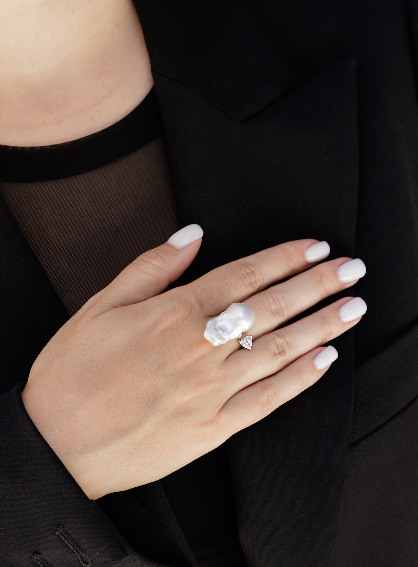 Tranquility Topaz Ring with Trilliant Cut Topaz